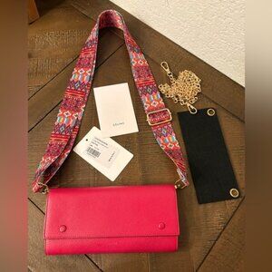 👜 Celine Pink Leather Wallet on Chain | Multi-Strap | Cards Included